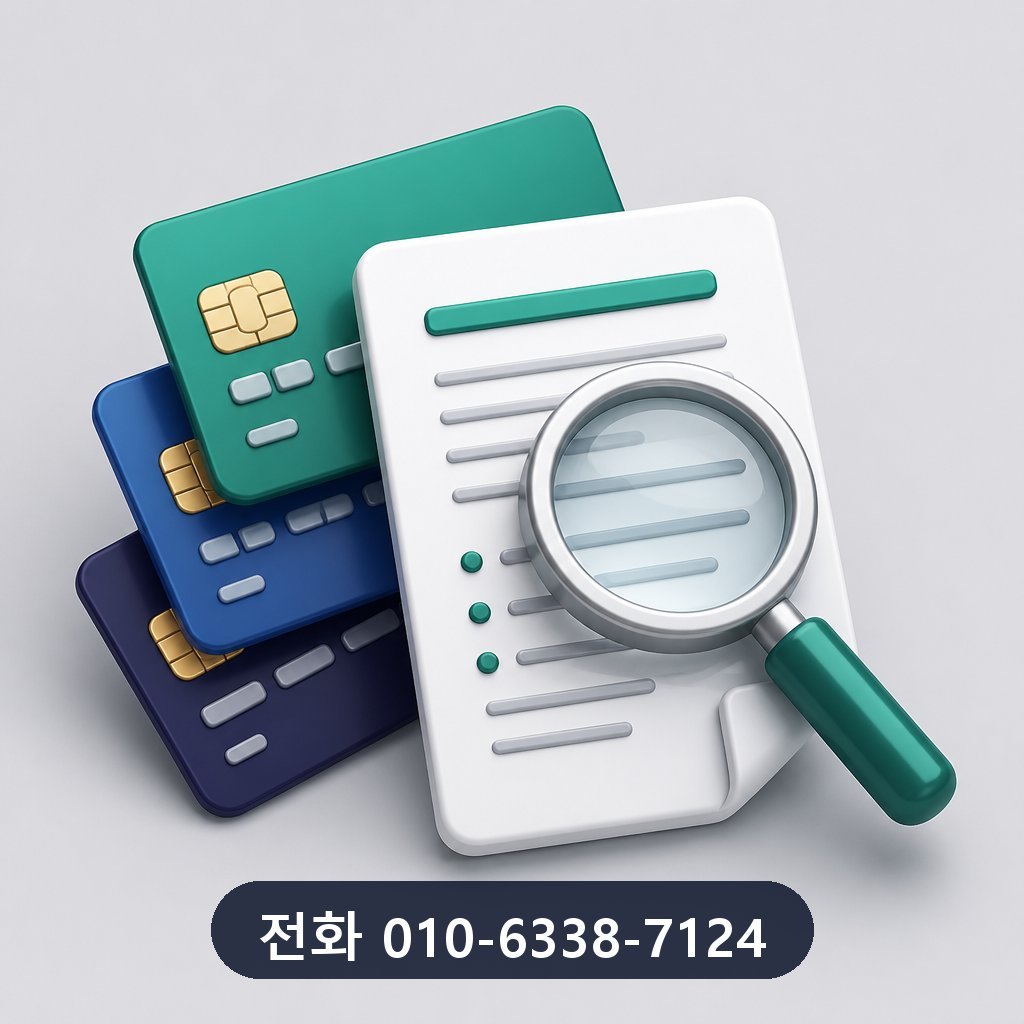 카드 한도 현금화 카드사 약관 확인 이미지 · 문의 010-6338-7124